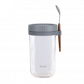 IONA 600ml Portable Breakfast Oatmeal Cup / Yogurt Cup Grey