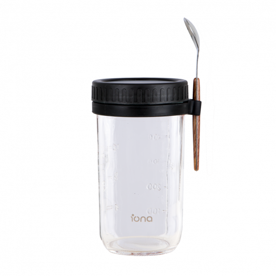 IONA 600ml Portable Breakfast Oatmeal Cup / Yogurt Cup Black