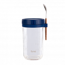 IONA 600ml Portable Breakfast Oatmeal Cup / Yogurt Cup Blue