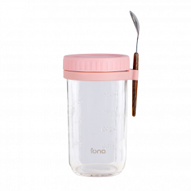 IONA 600ml Portable Breakfast Oatmeal Cup / Yogurt Cup Pink