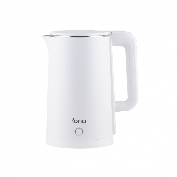 IONA 1.8L Cool Touch Stainless Steel Kettle White
