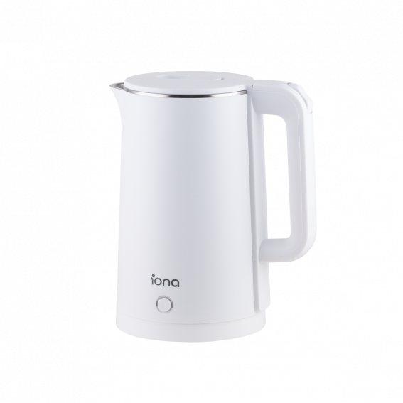 IONA 1.8L Cool Touch Stainless Steel Kettle White