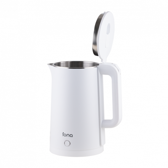 IONA 1.8L Cool Touch Stainless Steel Kettle White