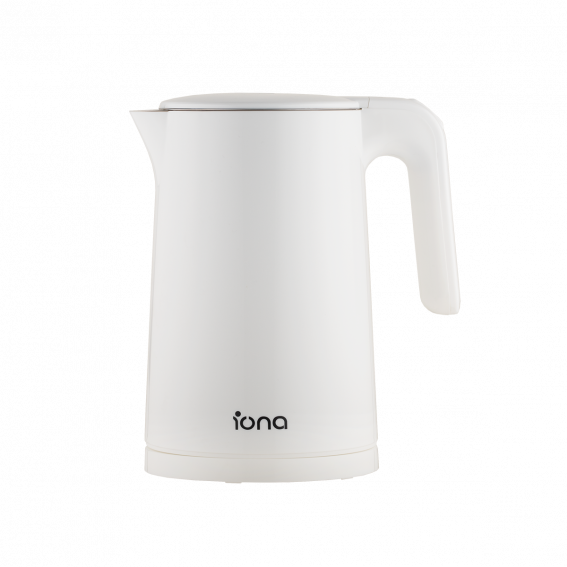 IONA 1.7L Cool Touch Stainless Steel Kettle White