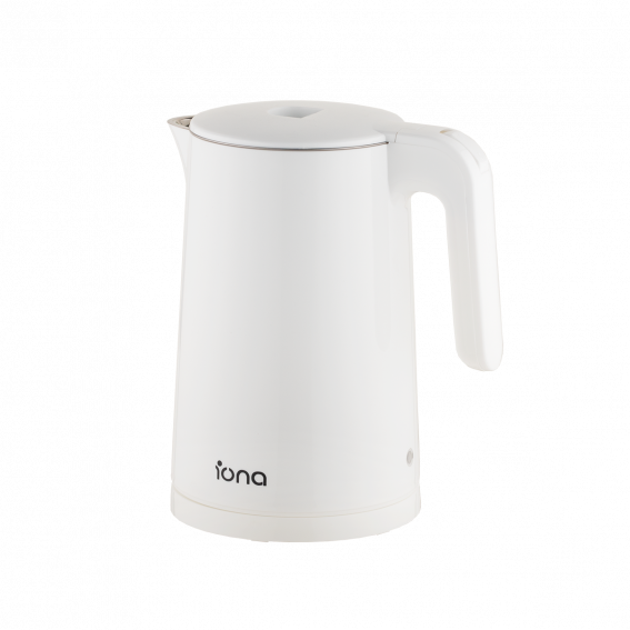 IONA 1.7L Cool Touch Stainless Steel Kettle White