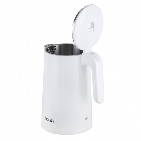 IONA 1.7L Cool Touch Stainless Steel Kettle White