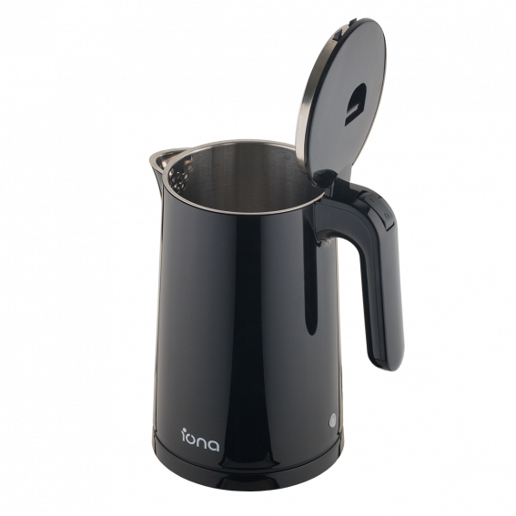 IONA 1.7L Cool Touch Stainless Steel Kettle Black